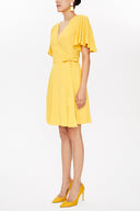 Yellow Wrap-over mini dress 93225