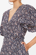 Navy Blue Wrap-over mini dress 93225