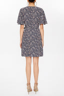 Navy Blue Wrap-over mini dress 93225