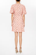 Salmon Wrap-over mini dress 93225
