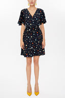 Star Pattern Wrap-over mini dress 93225