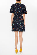 Star Pattern Wrap-over mini dress 93225