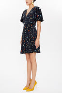 Star Pattern Wrap-over mini dress 93225