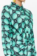 Green Belt tie-front midi dress 93230