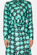 Green Belt tie-front midi dress 93230