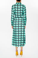 Green Belt tie-front midi dress 93230