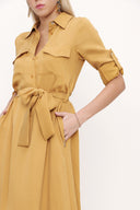 Mustard Pocket maxi dress 93234