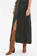 Green Butterfly collar, pocket midi dress 93289