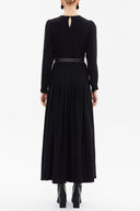 Black Pleated skirt maxi dress 93304