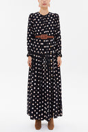 Spotted Pleated skirt maxi dress 93304