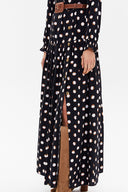 Spotted Pleated skirt maxi dress 93304