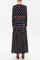 Spotted Pleated skirt maxi dress 93304