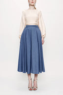 Beige Low back short blouse 19825