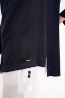 Navy Blue V neck satin boluse 19828