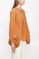 Cinnamon Blouse with pleated sleeves 19833