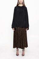 Black Blouse with pleated sleeves 19833