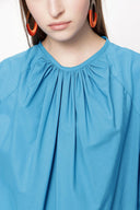 Blue Blouse with pleated sleeves 19833