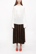 Ecru Blouse with pleated sleeves 19833