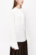 Ecru Blouse with pleated sleeves 19833