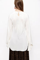 Ecru Blouse with pleated sleeves 19833