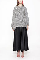 Spotted Blouse with pleated sleeves 19833