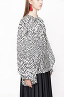 Spotted Blouse with pleated sleeves 19833