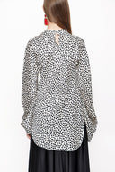 Spotted Blouse with pleated sleeves 19833