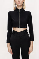 Black Zipped short top 19838