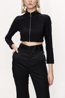 Black Zipped short top 19838