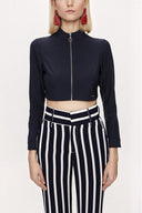 Navy Blue Zipped short top 19838