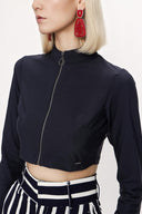 Navy Blue Zipped short top 19838