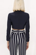 Navy Blue Zipped short top 19838