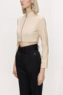 Camel Hair Zipped short top 19838