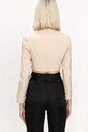 Camel Hair Zipped short top 19838