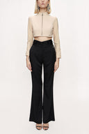 Camel Hair Zipped short top 19838