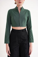 Green Zipped short top 19838