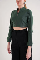 Green Zipped short top 19838