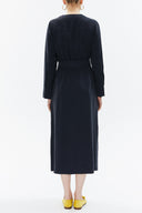 Smoked Wrap-over belted midi dress 93322