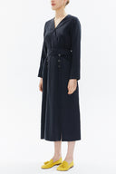Smoked Wrap-over belted midi dress 93322
