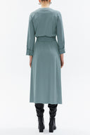Oil Wrap-over belted midi dress 93322