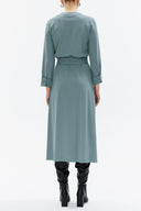 Oil Wrap-over belted midi dress 93322