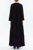 Black Wide cut Pleated maxi dress  93332