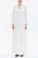 White Wide cut Pleated maxi dress  93332