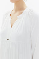 White Wide cut Pleated maxi dress  93332