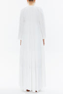 White Wide cut Pleated maxi dress  93332