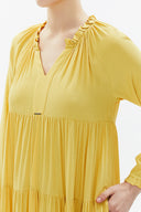 Yellow Wide cut Pleated maxi dress  93332