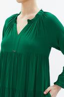 Green Wide cut Pleated maxi dress  93332