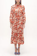 Cinnamon Pleated Midi Dress  93333