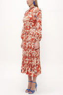 Cinnamon Pleated Midi Dress  93333
