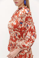 Cinnamon Pleated Midi Dress  93333